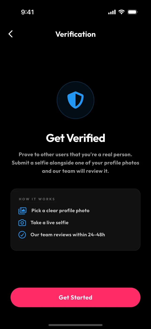 Selfie verification in the Klik app